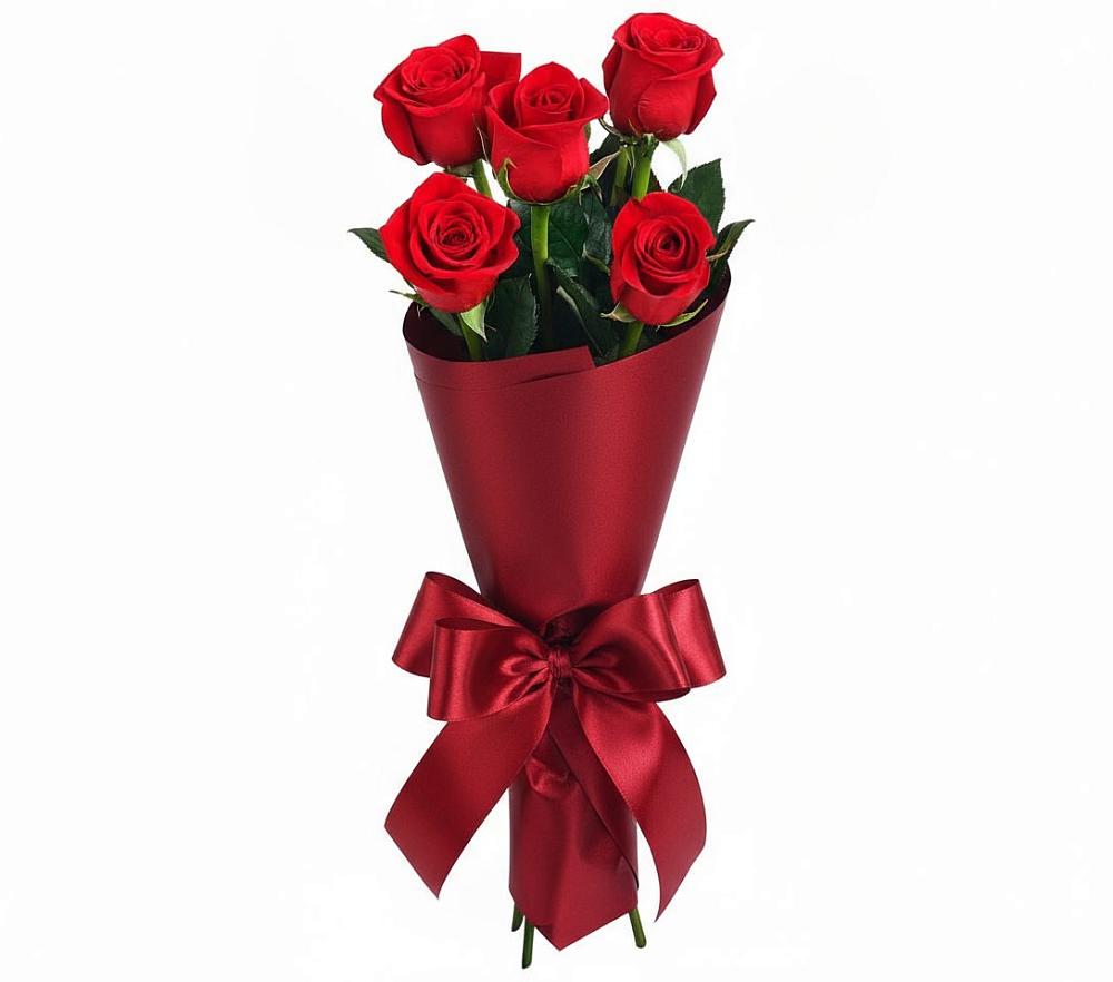 Букет 5 Красных роз Эдлесс Лав в Кардымово