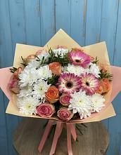 Букет цветов из:  Розы, Герберы и Хризантемы #REPLACE_PRED# Кардымово