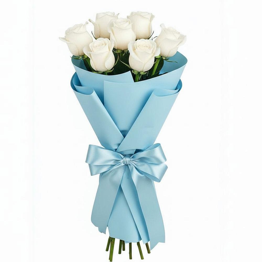 Букет 7 белых роз Проуд в Кардымово
