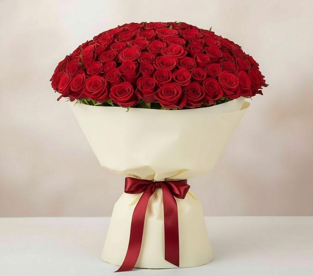 Букет 101 Красная роза Милано в Кардымово