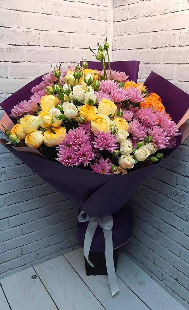 Букет цветов из: Хризантемы и Розы в Кардымово
