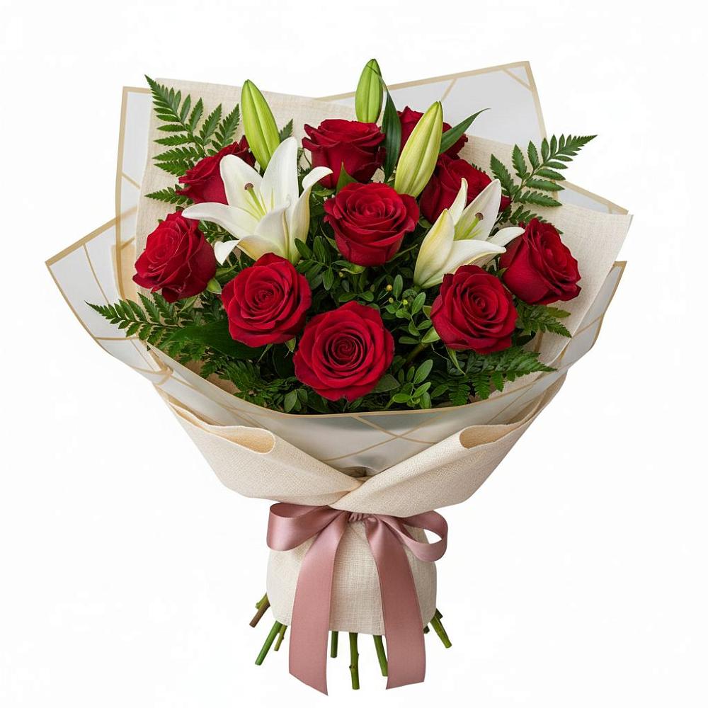 Букет цветов из: Лилии и Розы в Кардымово