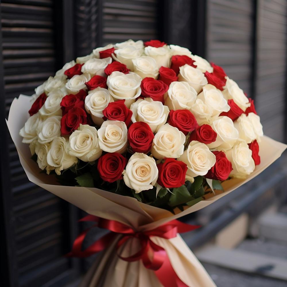 Букет Премиум микс Рэд энд Вайт в Кардымово