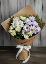 Букет цветов из:  Хризантемы и Розы в Кардымово