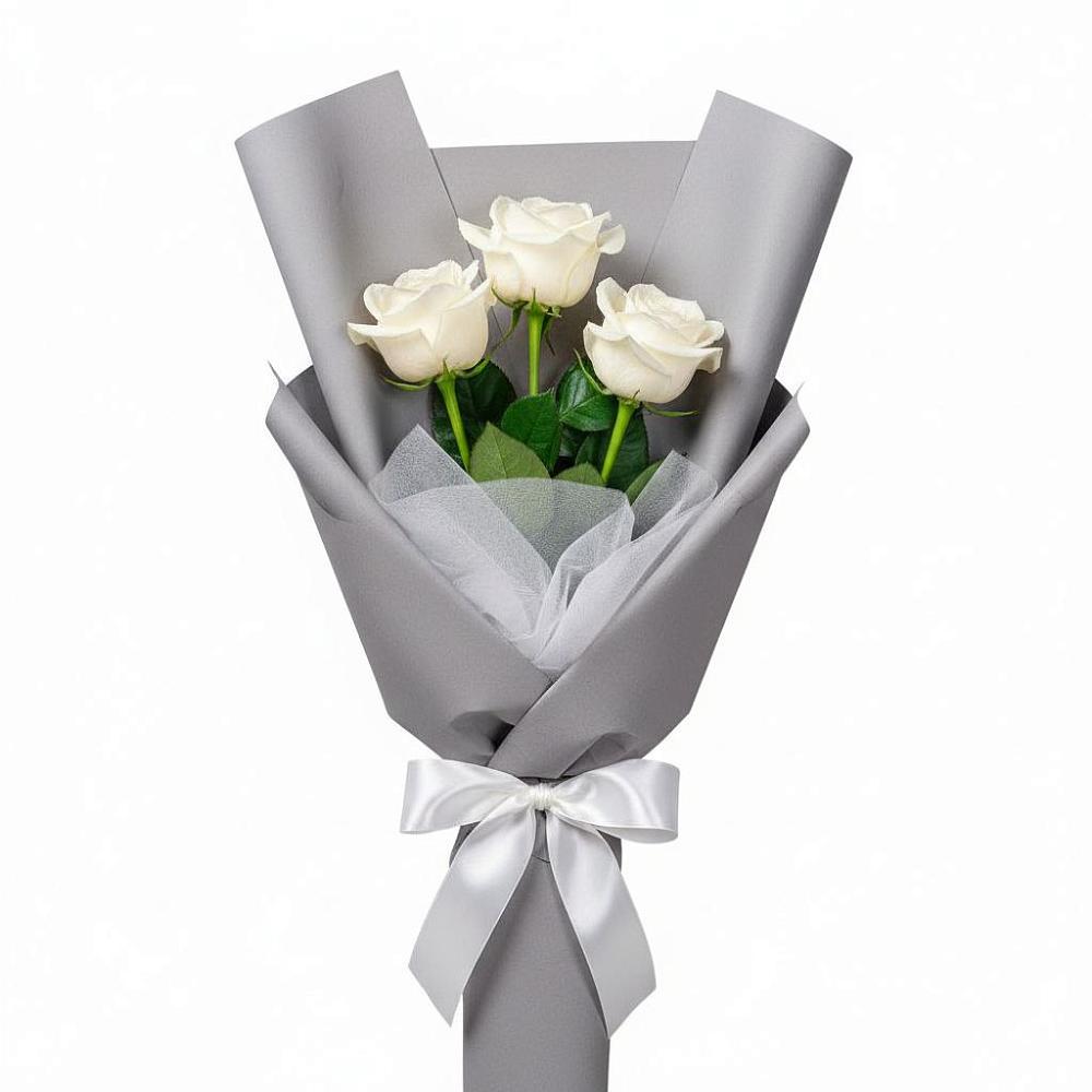 Букет 3 белые розы в Кардымово