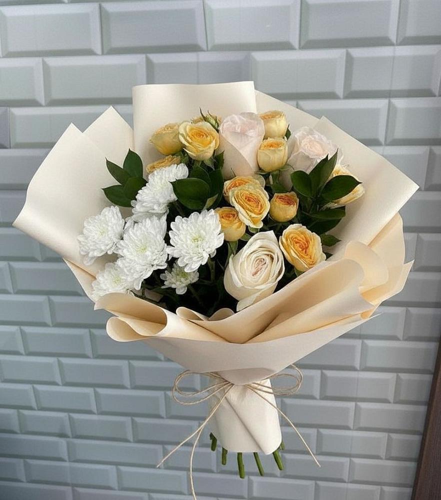 Букет цветов из: Розы и Хризантемы в Кардымово