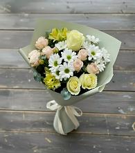 Букет цветов из:  Альстромерии, Розы и Хризантемы в Кардымово