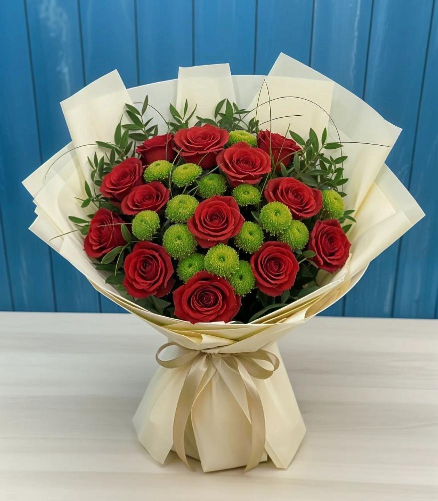 Букет цветов из: Розы и Хризантемы в Кардымово